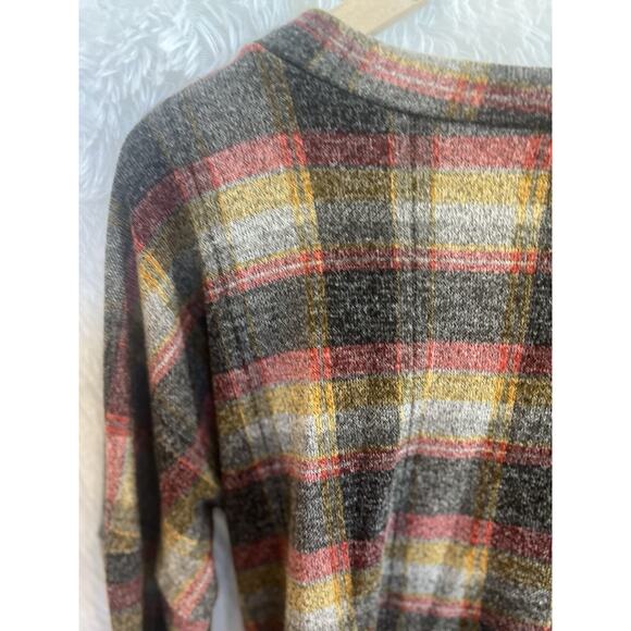 Fantastic Fawn Womens Plaid Boho Criss Cross Top Size M Grunge Indie Western - Picture 8 of 11